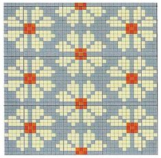 a cross stitch pattern with squares and dots