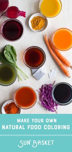 the ingredients to make your own natural food coloring