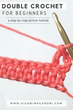 the double crochet for beginners is shown