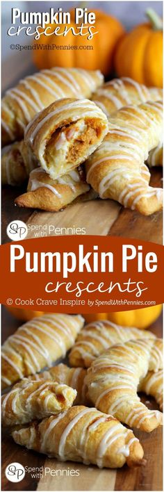 pumpkin pie croissants on a cutting board