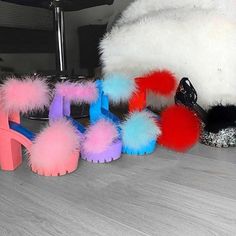 Clarissa Chunky Fur High Heels Night Club Shoes, Fluffy Heels, Fluffy Shoes, Shoes 2021, Woman Sandals, Club Shoes