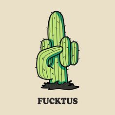 a green cactus with the word fuktus written in it's middle corner