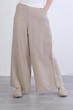 #wideleg #pants #trousers #linen Casual Full Length Pants With Buttons, Casual Full Length Buttoned Pants, High Waist Baggy Bottoms In Solid Color, Full-length Bottoms In Solid Color For Summer, High Waist Baggy Solid Color Bottoms, Casual Full Length Bottoms With Buttons, Baggy Solid Color Summer Bottoms, Summer Baggy Solid Color Bottoms, Summer Workwear Bottoms In Solid Color