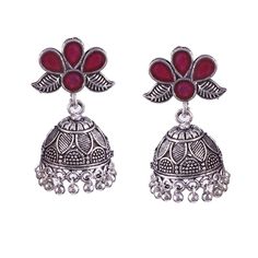 Make An Admirable Gift For Your Mother, Sister, Wife And Girlfriend. Beautifully Designed Earrings Can Be Used On Birthday, Marriage, Engagement, Any Occassion Material: Metal Brass with Handmade Oxidized Earrings Style : Stud With Jhumka Earrings Care Instruction : Avoid Heat & Chemicals Like Perfume, Deo, Alchol, Etc And Clean With Dry Cotton Cloth, Pack .In A Air Tight Container After Use Care Instruction : Avoid Heat & Chemicals Like perfume, Deo, Alcohol, etc and Clean with Dry cott Elegant Danglers For Navratri, Festive Drop Earrings Danglers, Danglers For Diwali Celebration, Diwali Celebration Danglers, Navratri Drop Earrings Jhumkas, Diwali Drop Earrings Danglers, Navratri Drop Danglers, Temple Jewelry Jhumkas, Bridal Earrings With Latkans For Gift