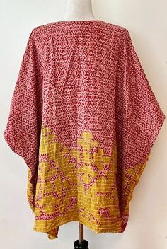 Midi Muu Kantha Embroidered Tunic is made from 100% cotton lux sari. Features a V-neck with 3 functional buttons and two exterior slouchy pockets in front. The depth of color, blend of patterns, rich luxe fabric will quickly become one of your favorite pieces.This is a new and unique style. Each print tunic is one of a kind and a true designer piece. One size fits most.A versatile tunic with functional buttons, allowing you to style as a blouse, mini dress and or cover-up. Wear it as a kantha sh Embroidered Tunic, Print Tunic, Short Jacket, Unique Style, Nice Dresses, Cover Up, Mini Dress, Exterior, V Neck