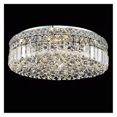 a large crystal ceiling light fixture