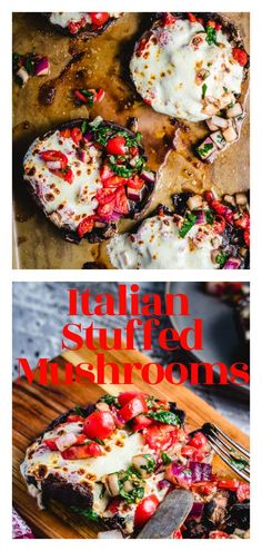 grilled mushrooms with tomatoes and mozzarella sauce are the perfect side dish for any meal