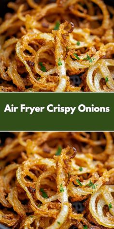 air fryer crispy onions in a skillet