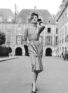 Bettina Graziani, Jacques Fath, Afternoon Dress, Vintage Fashion Photography, Vintage Couture