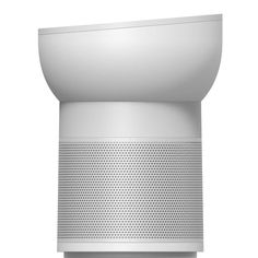 an air purifier is mounted on top of a white ceiling light fixture