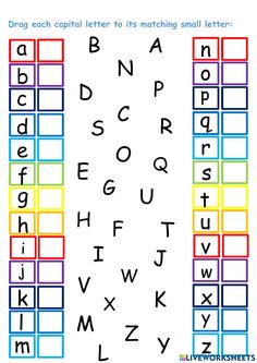 the alphabet and numbers are arranged in different colors, with letters that appear to be made from