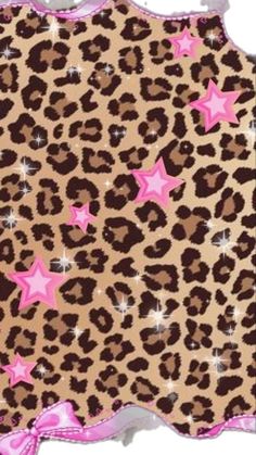 a pink and brown leopard print with stars on it