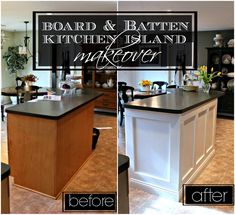 before and after photos of kitchen island makeover