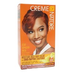 Experience Creme of Nature Moisture-Rich Hair Color, with Ultra-Moisturizing Mango Shea Butter Conditioner, for multi-dimensional color with radiant shine. Ammonia Free. 100 Grey Coverage. Liquid Permanent Hair Color for rich long-lasting color with shine. Formulated with a combination of specially blended dyes, conditioners, and polymers, our ammonia-free color delivers multi-dimensional colors from root to tip, plus 100 grey coverage. Infused with silk proteins that penetrate every strand so that hair looks healthy and in better condition than before you colored. Our conditioner helps to deeply nourish hair leaving it soft, smooth, and healthy looking. Color: Red. Shea Butter Conditioner, Rich Hair Color, Red Kit, Rich Hair, Creme Of Nature, Honey Hair Color, Red Blonde Hair, Liquid Hair, Dyed Red Hair