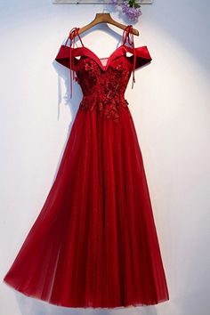 Shop Lace Top Long Aline Prom Dress With Straps online. SheProm offers formal, party, casual & more style dresses to fit your special occasions. Off The Shoulder Prom Dress, Prom Dress Red, Tulle Long Prom Dress, Empire Waist Gown, Prom Dress Evening, Burgundy Lace, Tulle Prom Dress, Dress Silhouette, Dress Evening