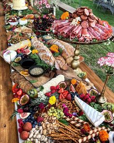 a long table filled with different types of food