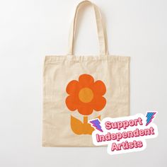 100% cotton reusable shopping carry bag with digital print on one side. Jonnty Flowers Retro Floral Pattern in 70s Brown and Orange. Cute and cheerful midcentury 60s 70s aesthetic flower design by Kierkegaard Design Studio. Aesthetic Flower Design, 60s 70s Aesthetic, Orange Tote Bags, Retro Floral Pattern, 70s Aesthetic, Aesthetic Flower, Brown And Orange, Retro Floral, Carry Bag