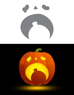 a pumpkin with an emoticive face on it's front and back sides