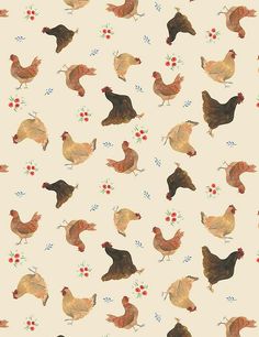 an image of chickens and cherries on a white background