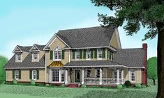 this is an artist's rendering of these country house plans for the front of their home