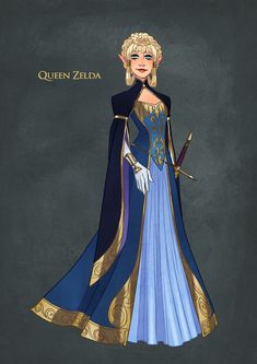 a drawing of the queen zelda from frozen kingdom