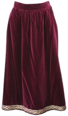 Velvet Skirt, Yves Saint Laurent, Saint Laurent, Velvet, Wine, Embroidery, Skirt, For Sale, Gold