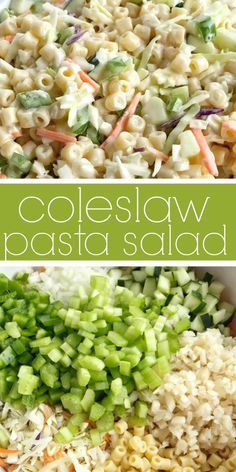 coleslaw pasta salad with celery and carrots