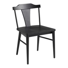 a black wooden chair against a white background