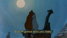 an animated image with the caption'but i'm gonna miss you, baby '