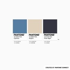 the pantone color scheme is shown in three different colors