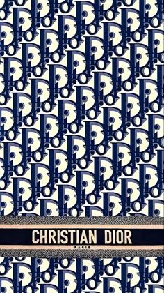 a blue and white pattern with the word christian dior on it