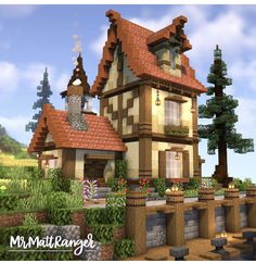 Mc Houses, Minecraft Cabin, Minecraft Fantasy House, Minecraft Medieval House, Minecraft Building Guide, Minecraft Steampunk