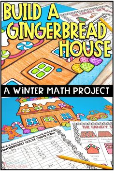 a winter math project for kids to build a gingerbread house