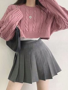 Fashion: #fashion, #style, #outfitinspiration, #beauty Clothes For Women Skirts, Cute Clothes Sweaters & Cardigans, Trans Feminine Outfits, Japanese Fashion Feminine, Purple Clothes Women, Korean Street Fashion Women Winter, Grunge Clothes Women, Cute Office Wear, Cute Clothes To Wear To School