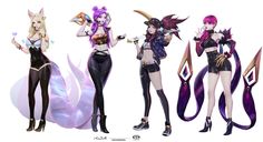 Kda Popstars, Kda League Of Legends, Evelynn League Of Legends, Kda Lol, Akali League Of Legends, League Legends, True Damage, Character Design Cartoon, League Of Legends Art