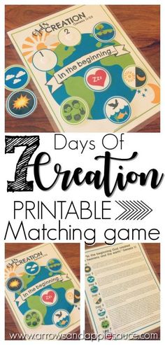 the 7 days of creation printable matching game