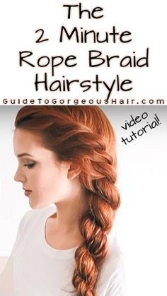 Quick Updo, Rope Braided Hairstyle, Braid Hairstyle, Rope Braid, Cool Braids, Easy Braids, Scene Hair, Braided Hairstyles Tutorials