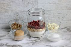 DIY Gift in a Jar: White Chocolate Cranberry Walnut Cookies Jar Cookie Mix Recipe, Chocolate Cranberry