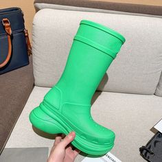 Brand Name：PPHMM Rain Boots Fashion, Soft Leather Boots, Rain Boots Women, Half Boots, Types Of Heels, Black Luxury, Luxury Sneakers, Slip On Boots, Waterproof Shoes