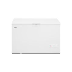 a white chest freezer on a white background