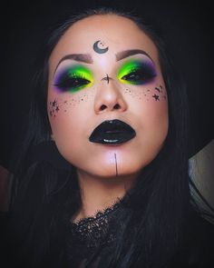 Witchy Makeup, Maquillage Halloween Simple, Halloween Makeup Witch, Cute Halloween Makeup, Halloween Makeup Pretty, Cool Halloween Makeup