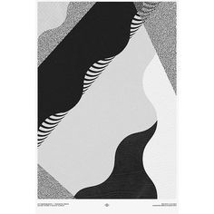 an abstract black and white painting with wavy lines