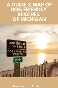 a guide and map of dog friendly beaches of michigan