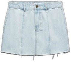 Chic High Rise Light Wash Mini Skirt, Chic Light Wash Cutoff Skirt, Zara Cotton Mini Skirt, Chic Light Wash Mini Skirt, Zara High Waist Light Wash Denim Skirt, Zara Denim Mini Skirt For Summer, Chic High Rise Zara Skirt, Zara High Rise Cotton Skirt, Zara Fitted Mini Denim Skirt