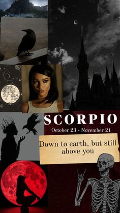 a collage of photos with the words scorpio written on it and images of people