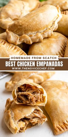 homemade chicken empanadas with text overlay