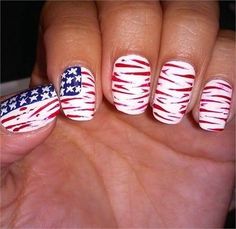 Top Trendy Patriotic Nail Art Ideas For The Fourth Of July Flag Nail Art, Nail Designs 2014, Patriotic Nails Design, Flag Nails, Patriotic Nails, Unghie Nail Art, Fourth Of July Nails, 4th Of July Nails, July Nails