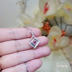 "Tiny square Red Ruby Gemstone Jewelry High Quality unique Artisan design full sterling silver made ◆◆Pendant Main stone:4*6mm created red ruby Pendant Height ( include bail) :22.5mm Pendant Holder (bezel & Bail) : 925 Sterling Silver Accent Stone: Sim Diamond ◆◆ Necklace chain : Platinum gold coated 925 sterling silver Box Chain with length option from 16\" ~20\". The model wearing the default size 18\". 16 inch ≈ 40cm 18 inch ≈ 45cm 20 inch ≈ 50cm ♥ Gemstone Reference Meaning Card included Square Gemstone Jewelry For Formal Occasions, Modern Rectangular Birthstone Jewelry, Formal Square Gemstone Jewelry, Modern Square Pendant Jewelry For Anniversary, Red Gemstone Necklace With Square Pendant, Red Gemstone Square Pendant Necklaces, Red Gemstone Square Pendant Necklace, Red Square Pendant Jewelry For Formal Occasions, Rectangular Ruby Jewelry In Silver