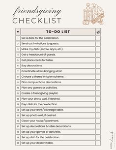 a printable checklist with the words to do list