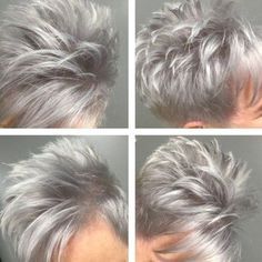 Spikey Short Hair, Ashley Green, Silver Highlights, Short Grey Hair